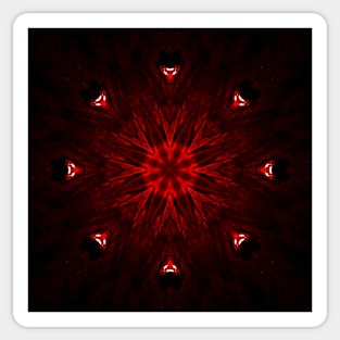 Ominous Red Kaleidoscope pattern (Seamless) 7 Sticker
